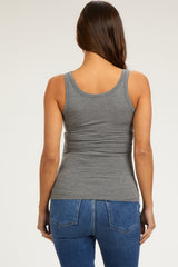 Heather Grey Scoop Neckline Maternity Tank Top