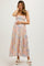 Multicolor Pastel Print Shoulder Tie Tiered Maternity Midi Dress