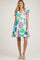 Light Blue Floral Ruffle Shoulder Maternity Dress