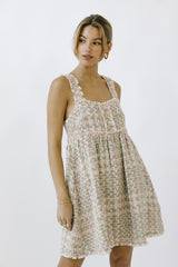 Pink Multi-Color Knit Gingham Sleeveless Maternity Dress